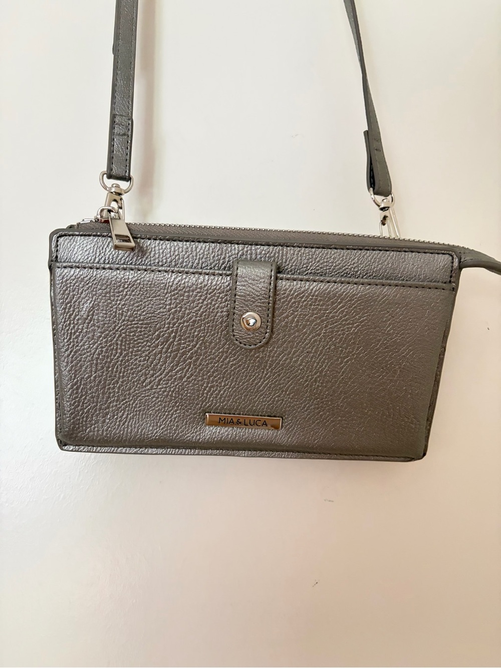 Women’s Crossbody Wallet Bag in Dark Taupe